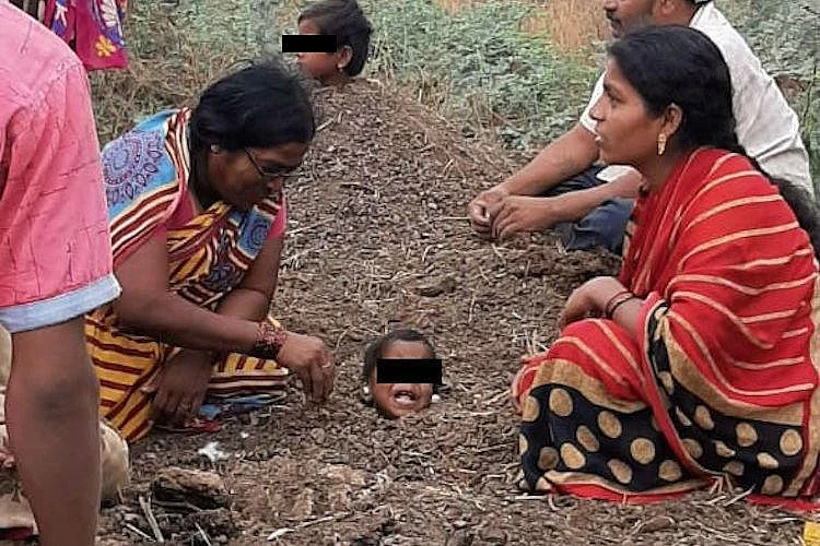 Kids with disabilities buried neck-deep in goat dung during solar eclipse in K’taka village 