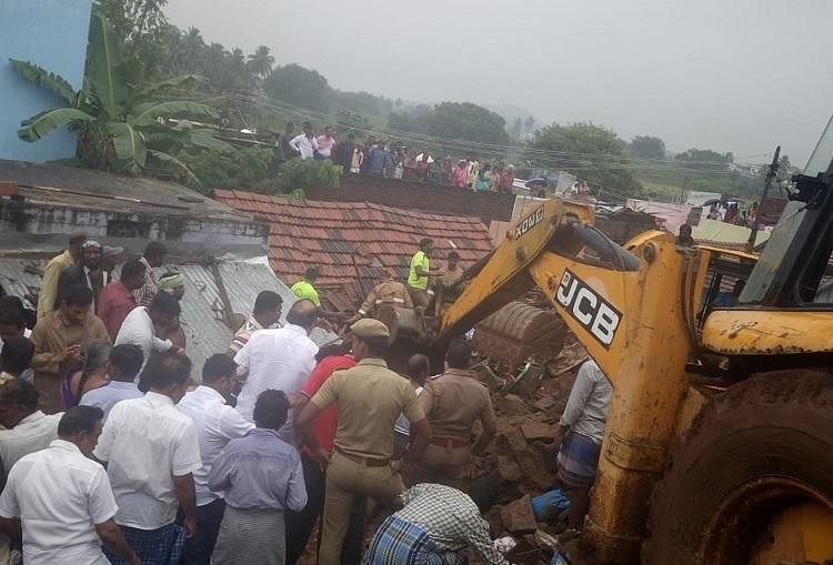 17 people were killed after a wall collapsed in a village in Coimbatore in Tamil Nadu