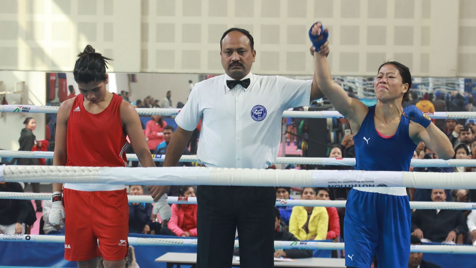 There had been a lot of controversy surrounding the bout but MC Mary Kom (right) put everything to rest as she beat Nikhat Zareen on Saturday.