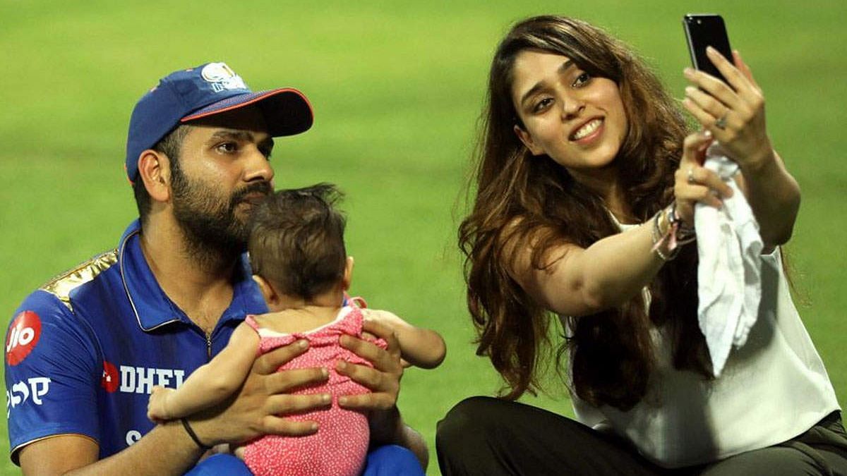 Witnessing Rohit Sharma’s swansong with the bat was his wife Ritika, who was at the Wankhede Stadium along with their daughter Samaira