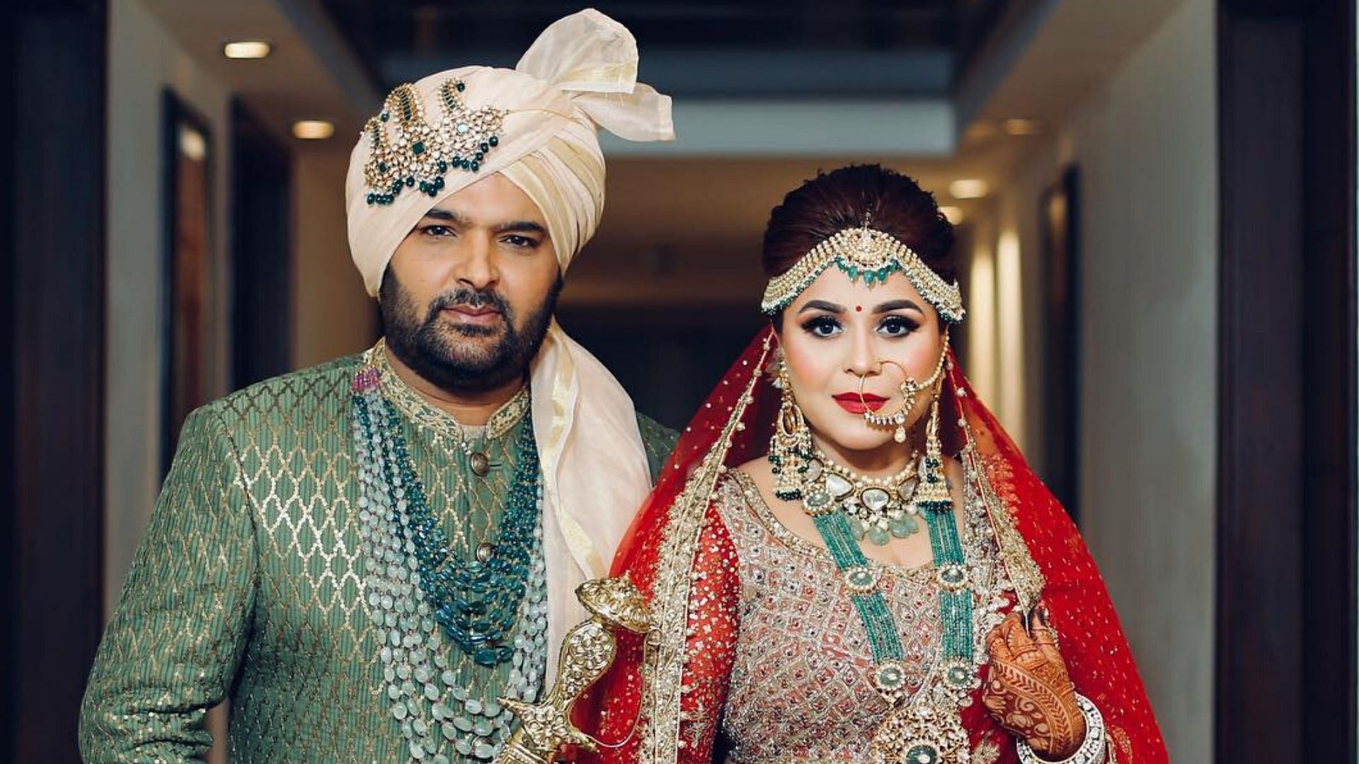 Kapil Sharma and Ginni Chatrath on their wedding day.