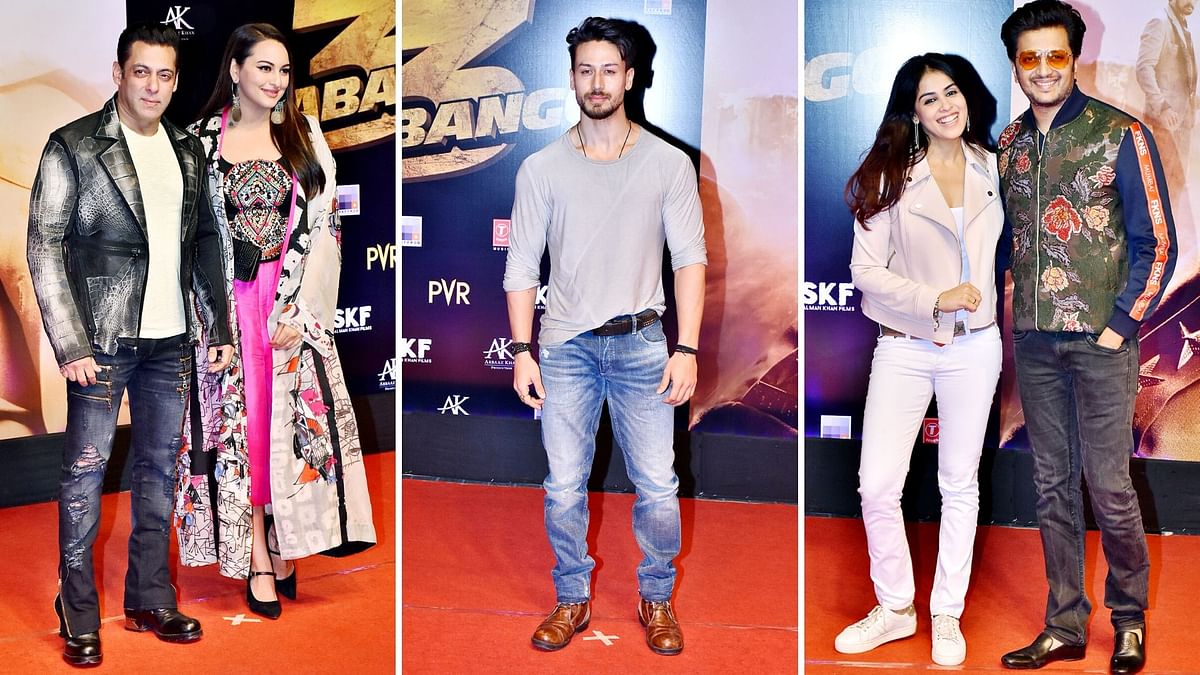 Pics: Salman, Tiger, Sonakshi, Riteish Attend Dabangg 3 Screening