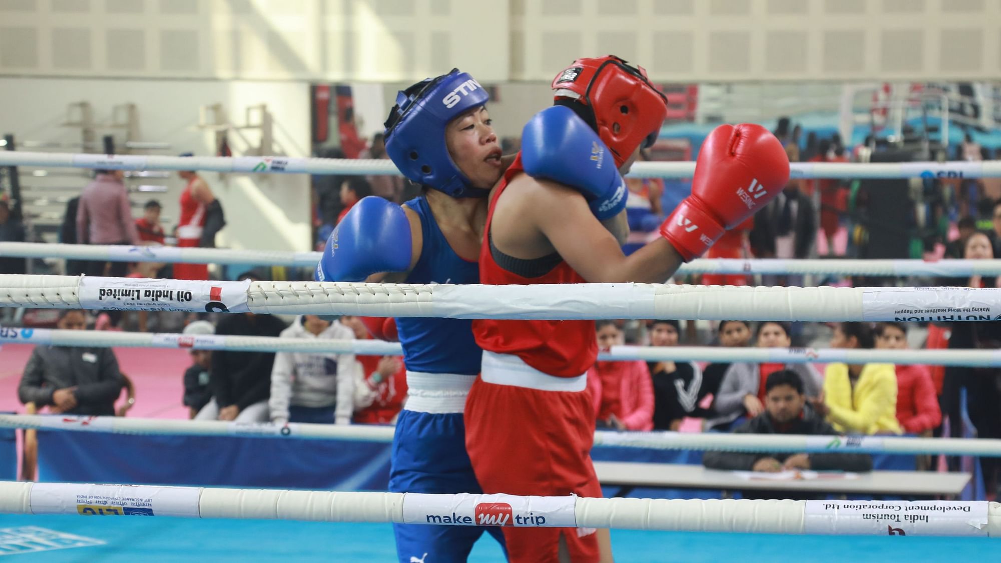Mary Kom was declared winner in a split 9-1 decision in the selection trial bout against Nikhat Zareen on Saturday.