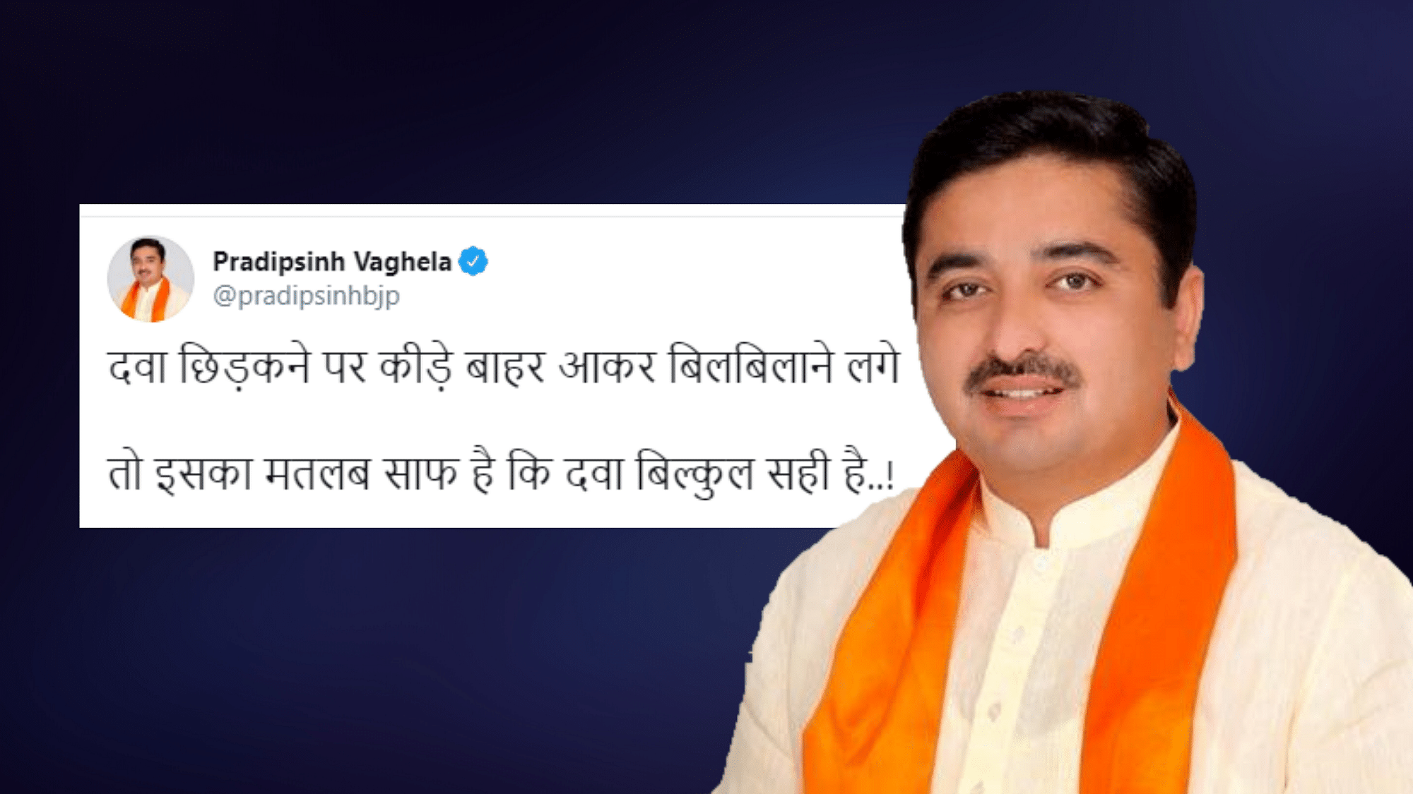 On 19 December, a day that saw many large protests against CAA-NRC, BJP Gujarat Secy Pradipsinh Vaghela posted a seemingly controversial and disparaging tweet.