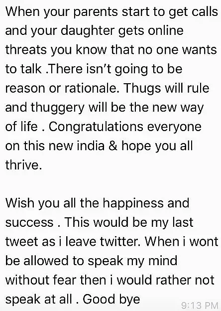 Anurag Kashyap’s last tweet. 