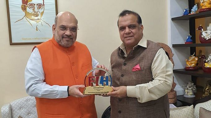 Amit Shah &amp; Narinder Batra (right) talked about bidding for the 2026 Youth Olympics.