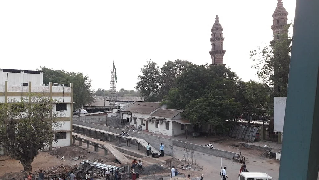 Construction work underway at Kalupur in April. 