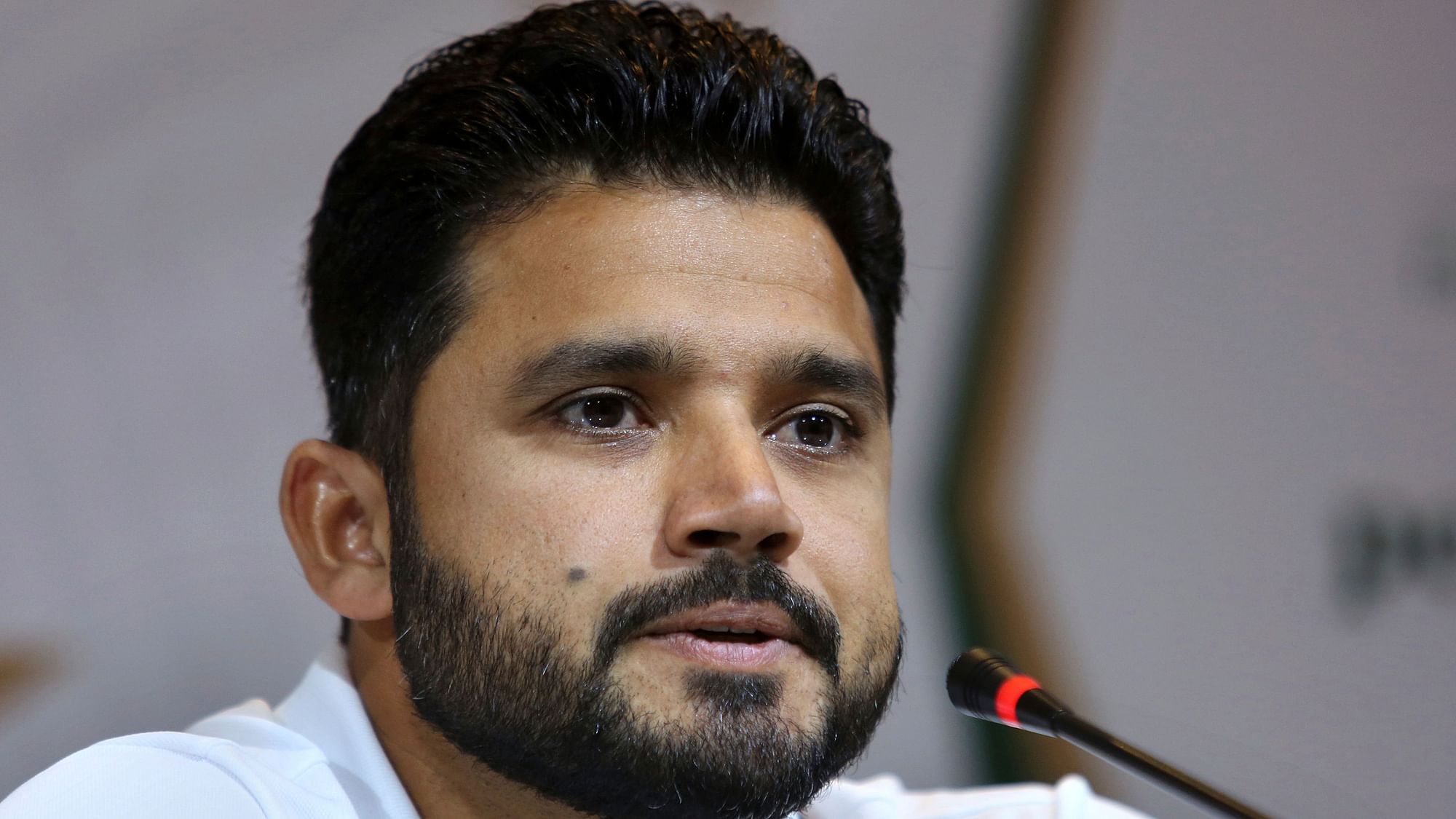 Pakistan test captain Azhar Ali speaks during a press conference in Lahore, Pakistan. Ali wants to quickly put behind two heavy defeats against Australia and prepare for next week’s historic home test series against Sri Lanka with fresh mind.