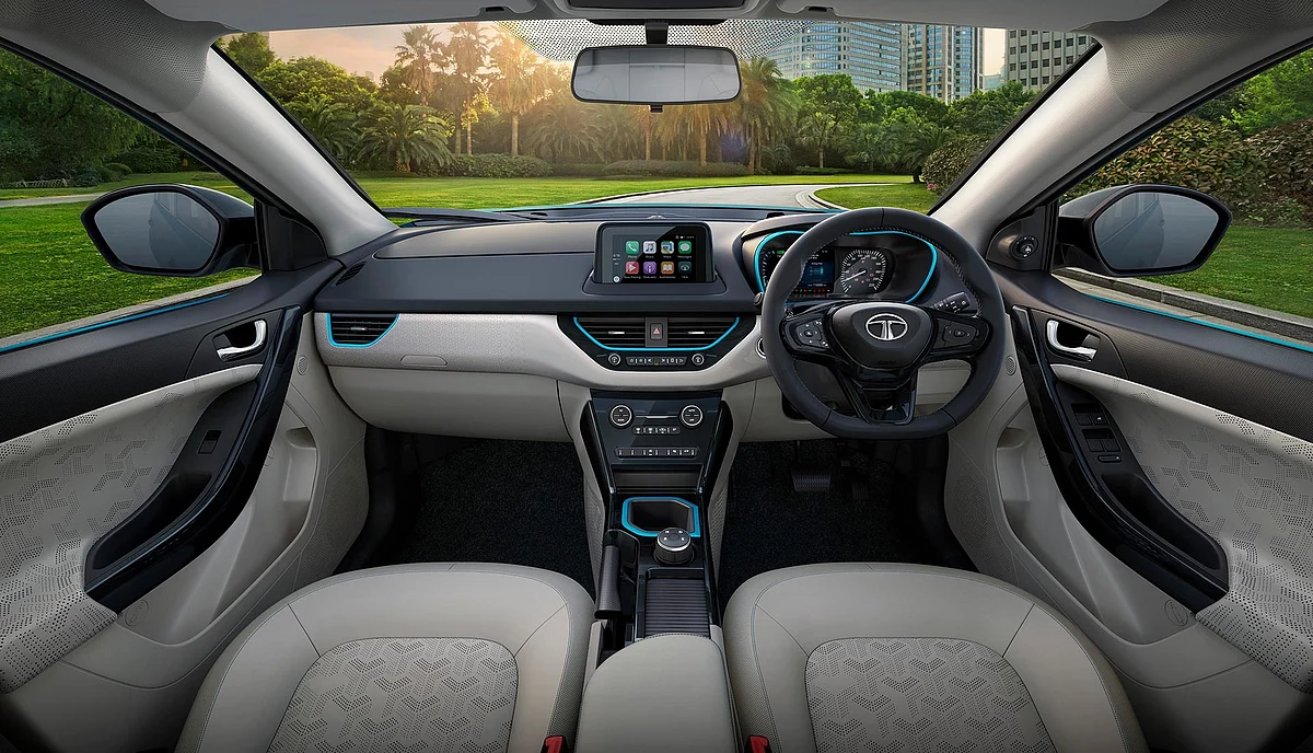 The interiors of the Tata Nexon EV.