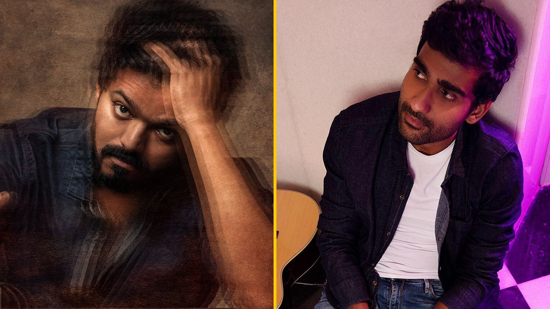 Actor Vijay in a poster for <i>Master</i>; Singer-songwriter Prateek Kuhad.