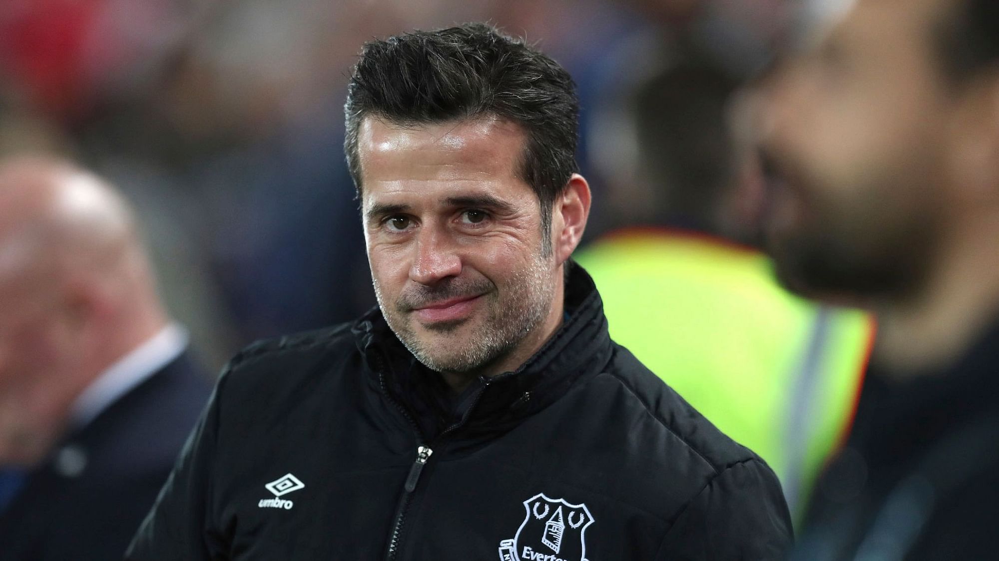 Everton’s manager Marco Silva is seen before the English Premier League match between Liverpool and Everton at Anfield Stadium, Liverpool, England.
