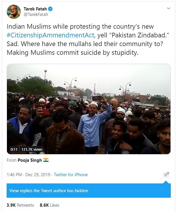 Amit Malviya shared a video with a claim that “Pakistan Zindabad” slogans were raised at CAA protests in Lucknow. 