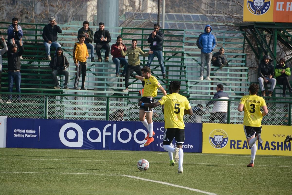 Real Kashmir FC registered their first win of the season as they beat defending champions Chennai City FC 2-1.