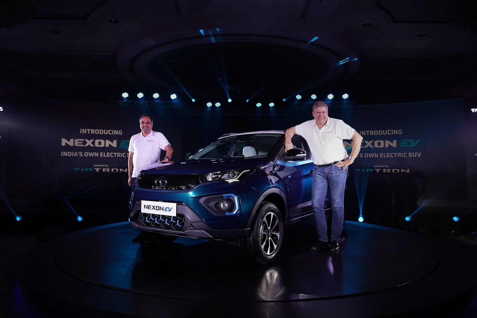 Guenter Butschek, CEO and MD, Tata Motors with the Tata Nexon EV.