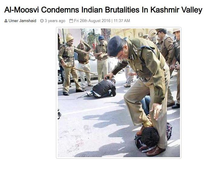 An old image of a cop trampling a protester with boots is viral on social media with a claim that it is from Jamia. 