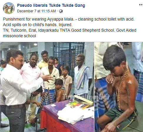 Fake! RSS Mag Says Christian School Punished Boy For Ayyappa Dress