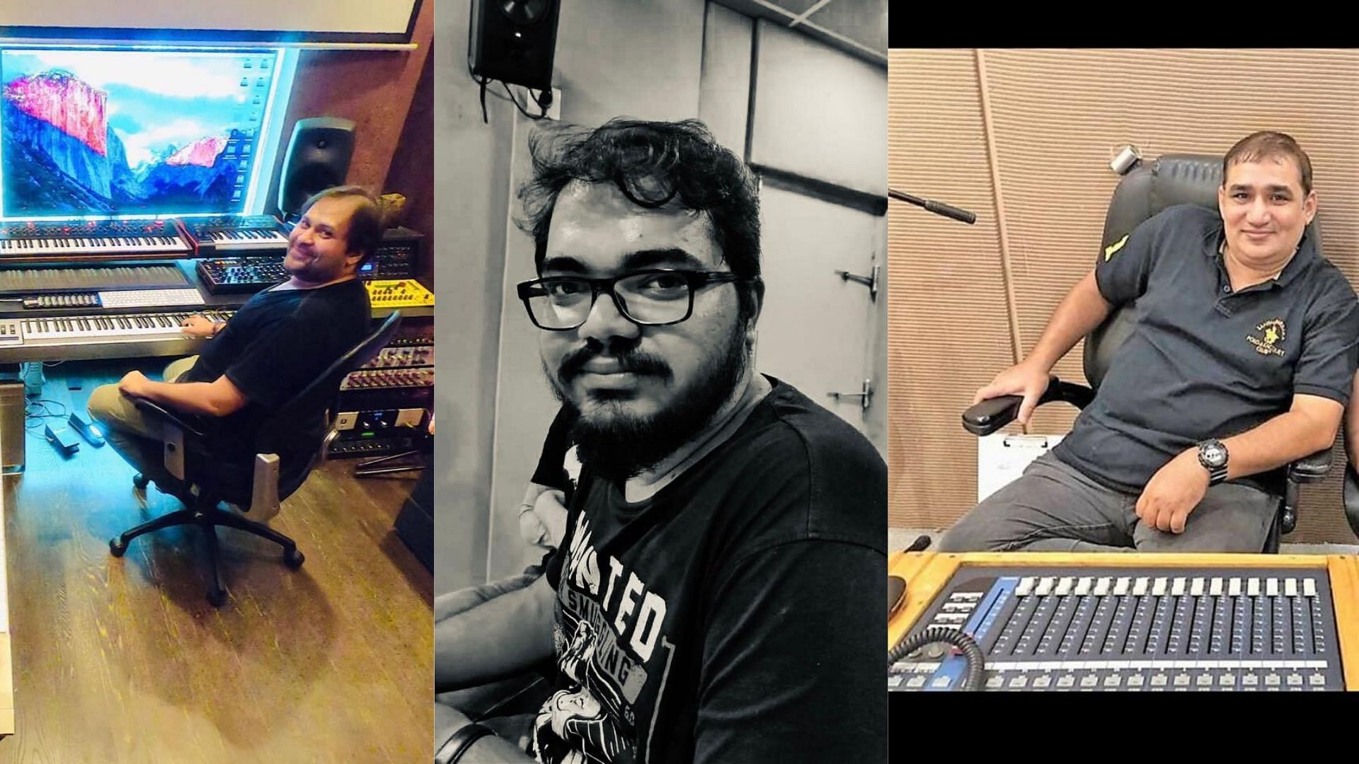 Late Bollywood sound technicians - Pritesh Mehta, Nimish Pilankar and Hanif Tak.