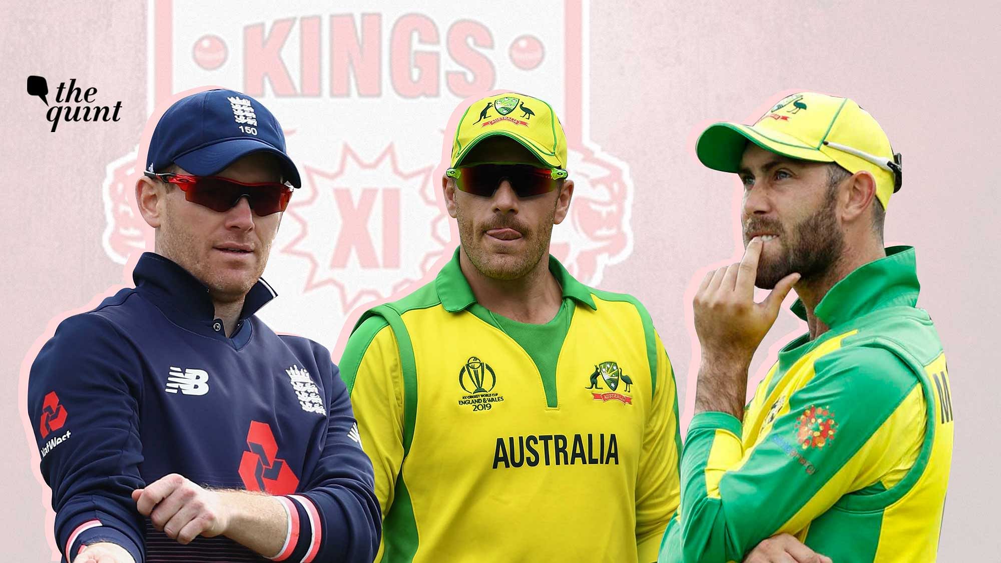 Eoin Morgan (left), Aaron Finch (middle) and Glenn Maxwell might be probable options for Kings XI Punjab to lead them in the upcoming IPL season.