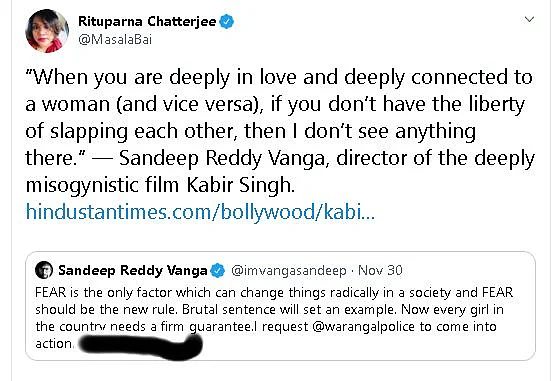 Motwane Cites ‘Kabir Singh’ to Slam Vanga’s Tweet on Vet Murder
