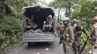 Mon:: The mortal remains of the two Assam Rifles soldiers who were reportedly killed in an ambush by terrorists, being taken away, in Mon district of Nagaland on May 25, 2019. The attack left three other soldiers injured. (Photo: IANS)