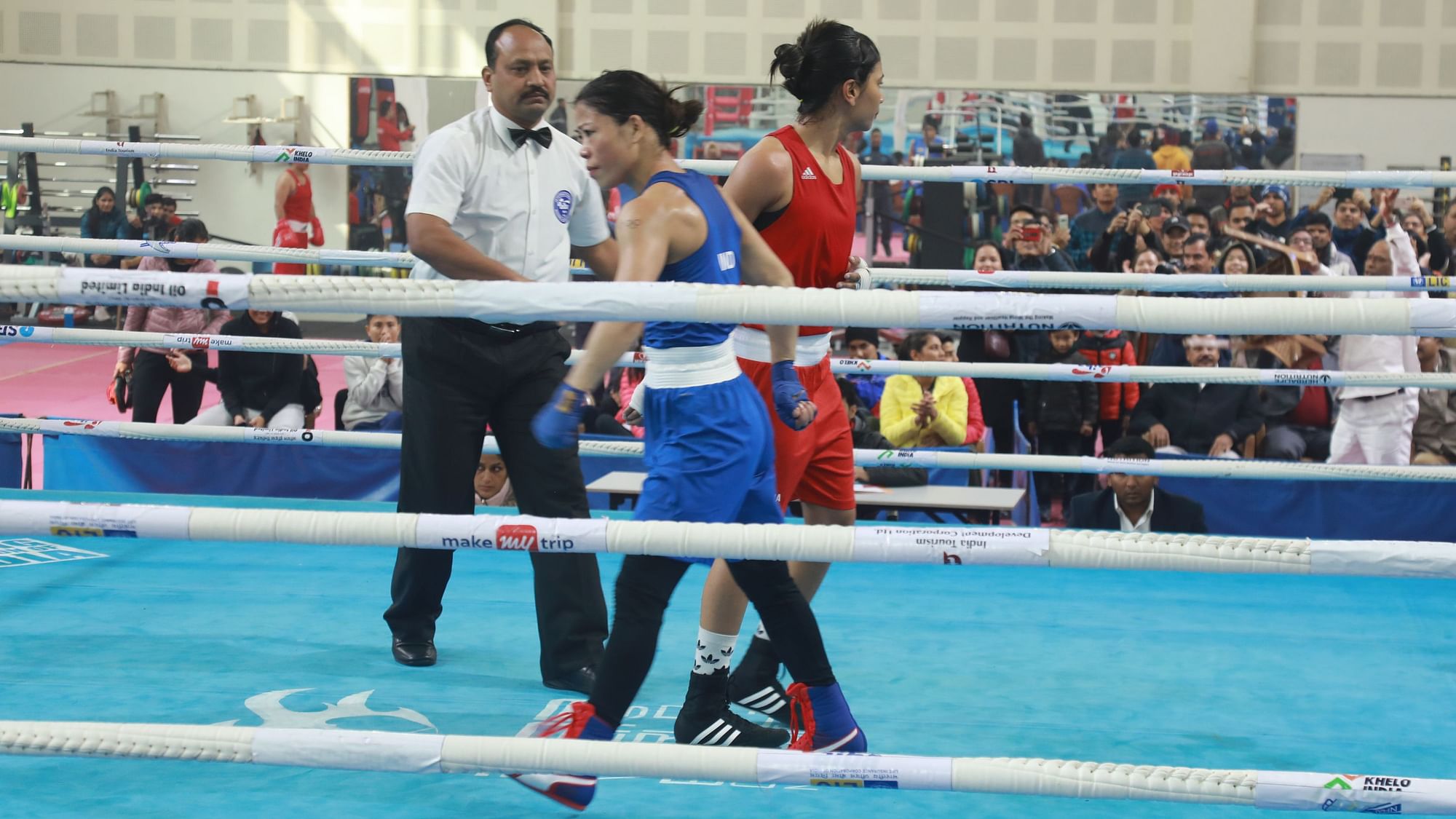 Mary Kom (left) walked off without shaking hands with Nikhat Zareen after the fight on Saturday, 28 December.