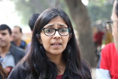New Delhi: Delhi Commission for Women (DCW) Chairperson Swati Maliwal during a demonstration against the gruesome gang rape and murder of a woman veterinarian in Hyderabad; demanding death penalty for the rapists in New Delhi on Nov 30, 2019. (Photo: IANS)