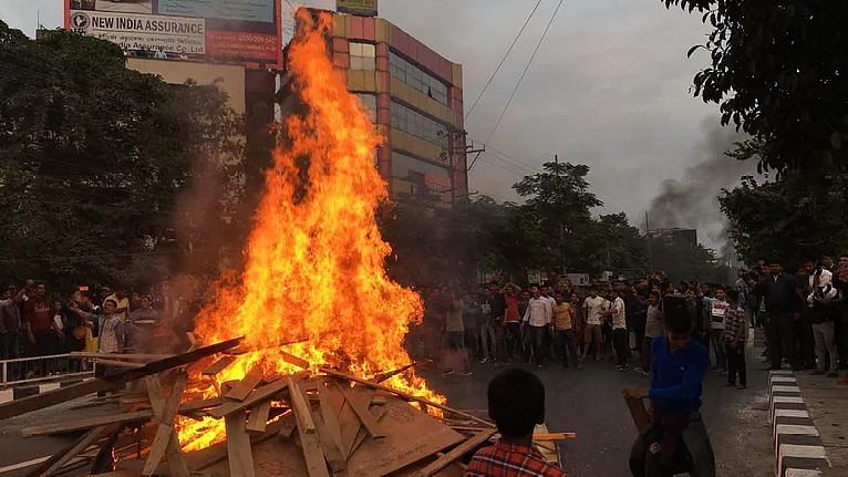 Protests in Guwahati over the Citizenship Act.