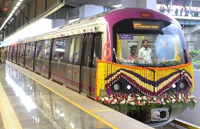 Bengaluru: Bengaluru Metro rail operator doubled coaches to six from three to ferry more commuters on the east-west Purple Line on June 22, 2018. (Photo: IANS)