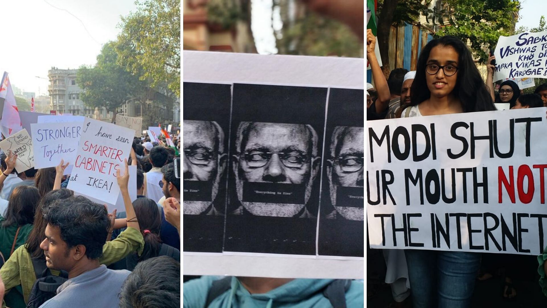 Posters and placards from Anti-CAA and NRC protests in India.
