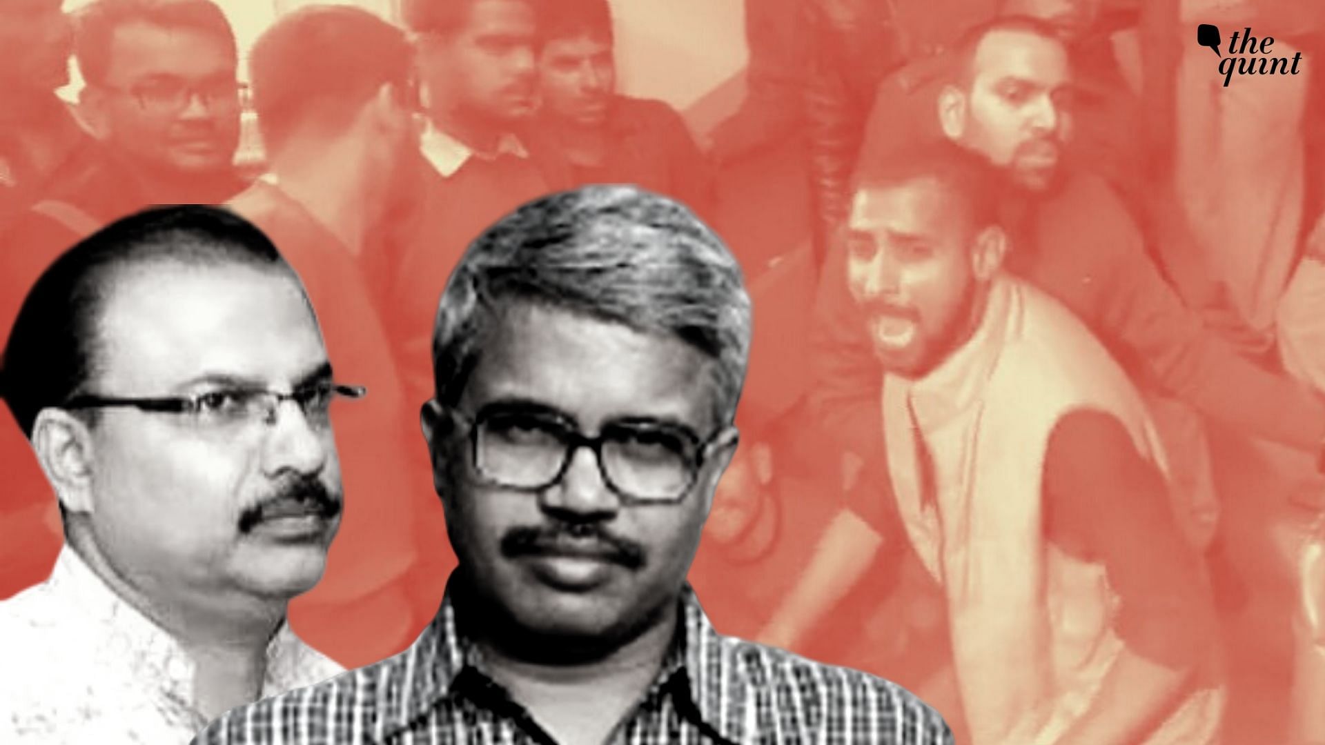 A group of students demanded the suspension of two visiting professors – Dilip Mandal and Mukesh Kumar.