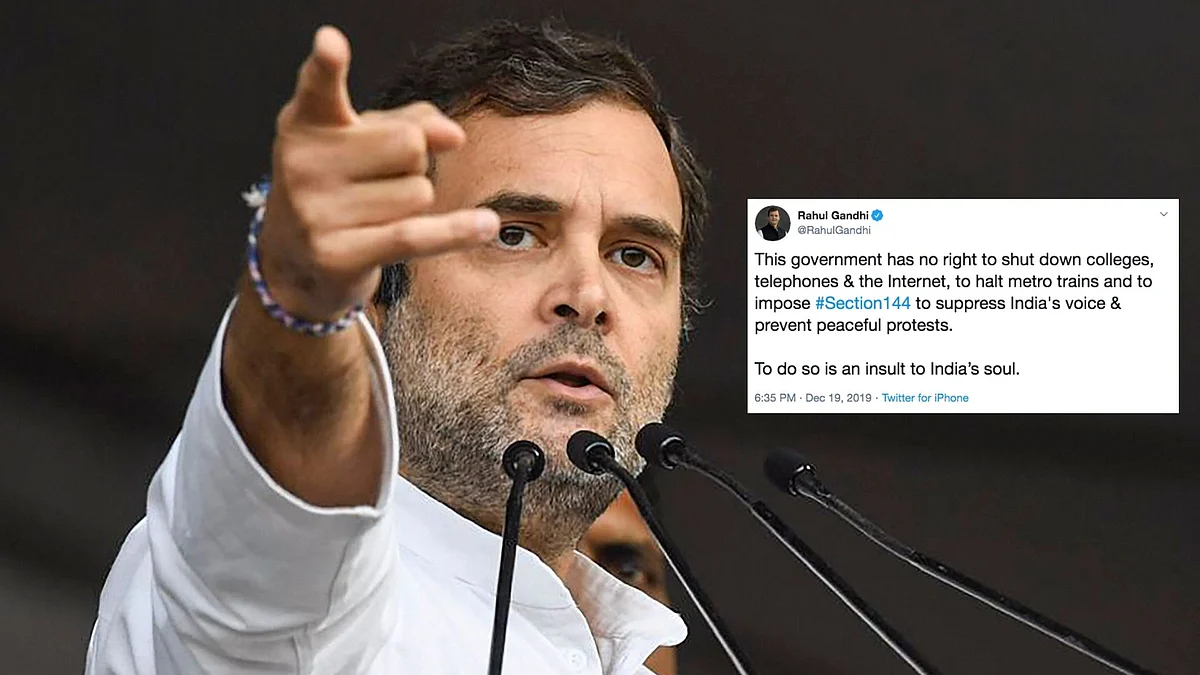 “This government has no right to shut down colleges, telephones and the internet, to halt metro trains,” Rahul Gandhi said.