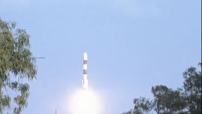Sriharikota: Indian rocket PSLV lifts off with RISAT-2BR1, 9 foreign satellites from Sriharikota, Andhra Pradesh on Dec 11, 2019. (Photo: IANS/ISRO)
