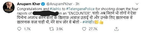 Rishi Kapoor, Nagarjuna, Others React to Telangana Cop Encounter