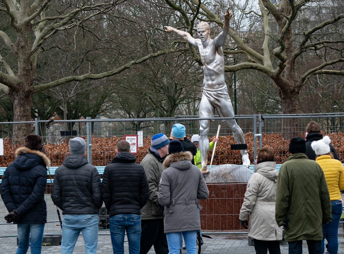The statue of Swedish soccer star Zlatan Ibrahimovic has been the target of more vandalism.