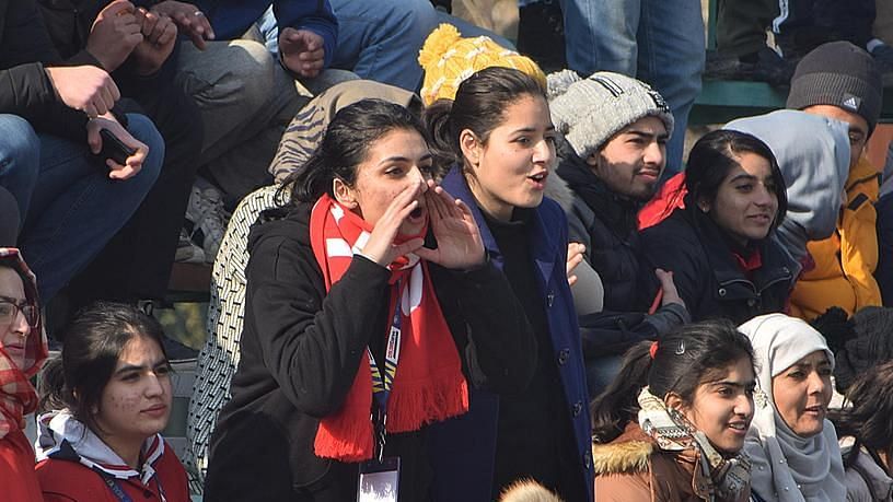 Real Kashmir FC fans thronged the stadium  to witness the first football match in Srinagar this season.