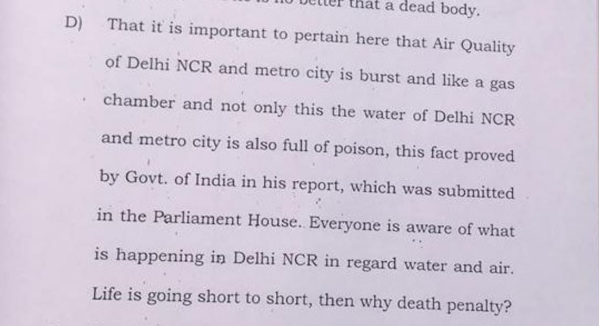 In his petition, he referred to Delhi as a “gas chamber” and its water “full of poison”.