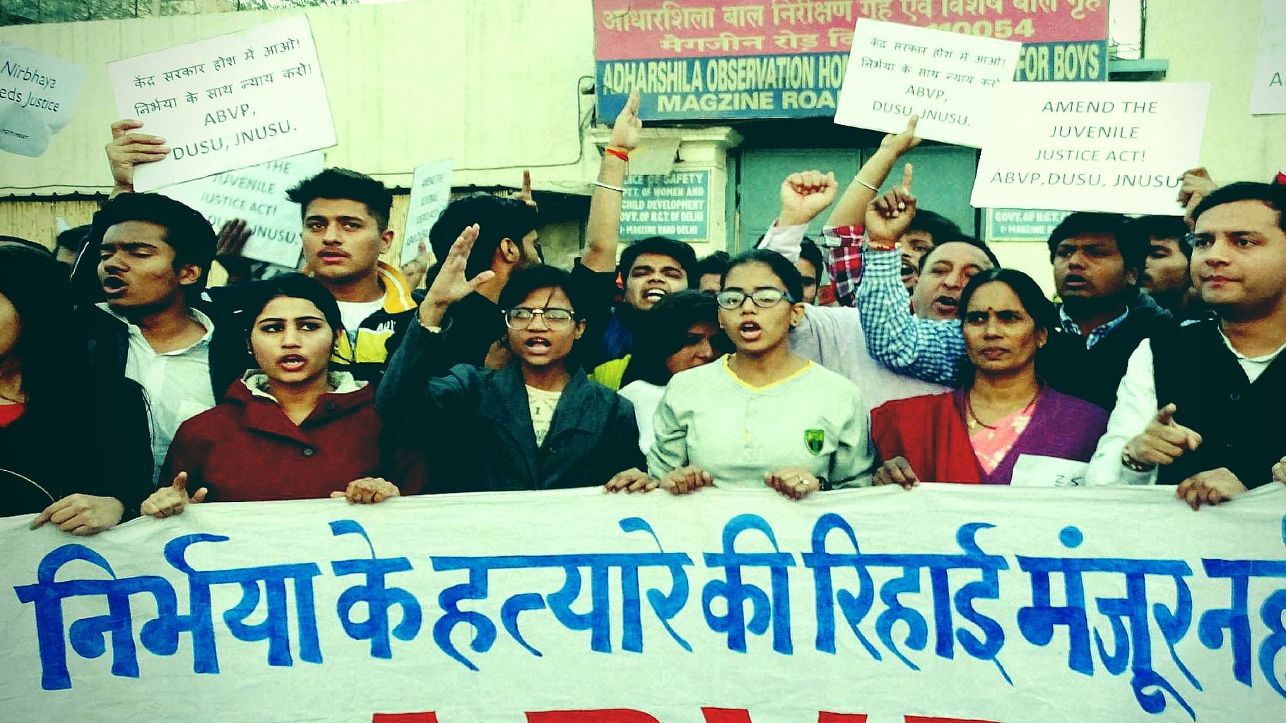 Activists along with Nirbhaya’s mother staging a protest in New Delhi. Image used for representational purposes.&nbsp;