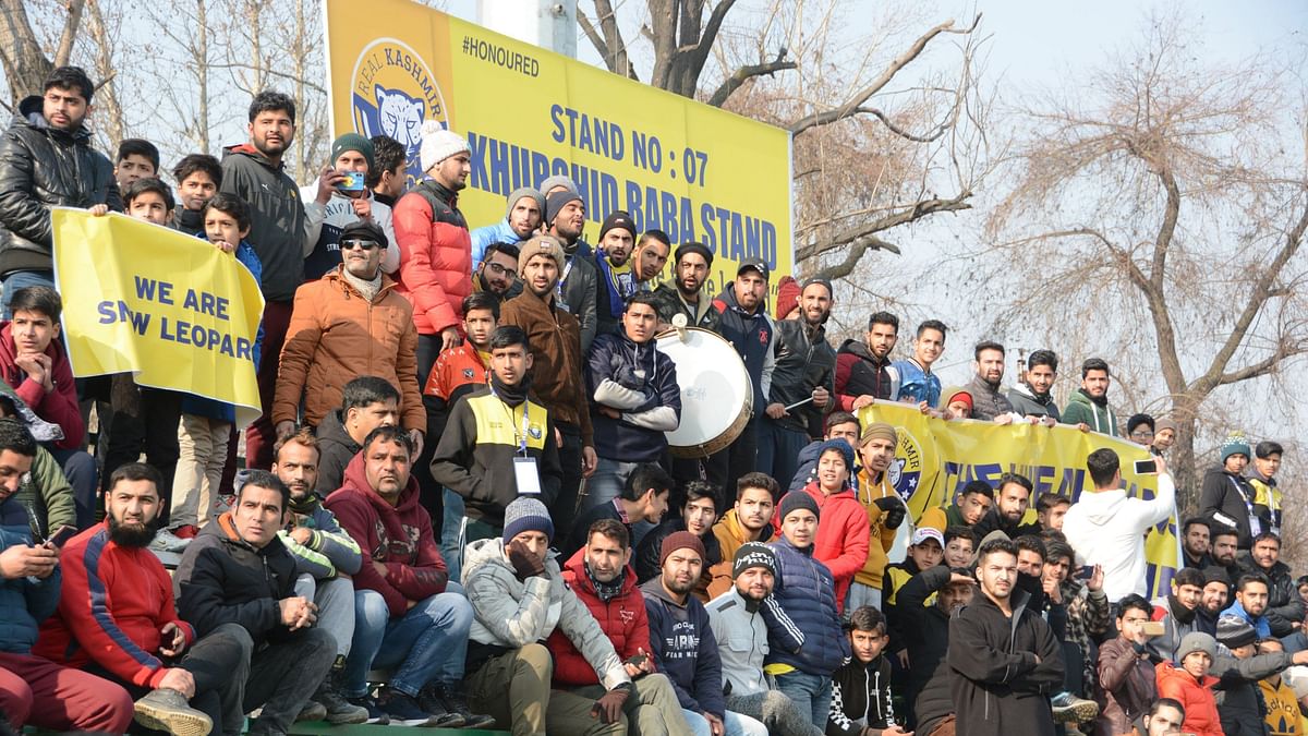 Real Kashmir FC fans thronged the stadium  to witness the first football match in Srinagar this season.