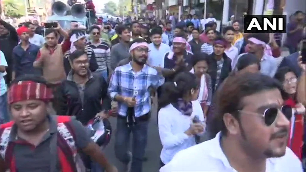 Protests against Citizenship Amendment Bill in Guwahati, Assam. 