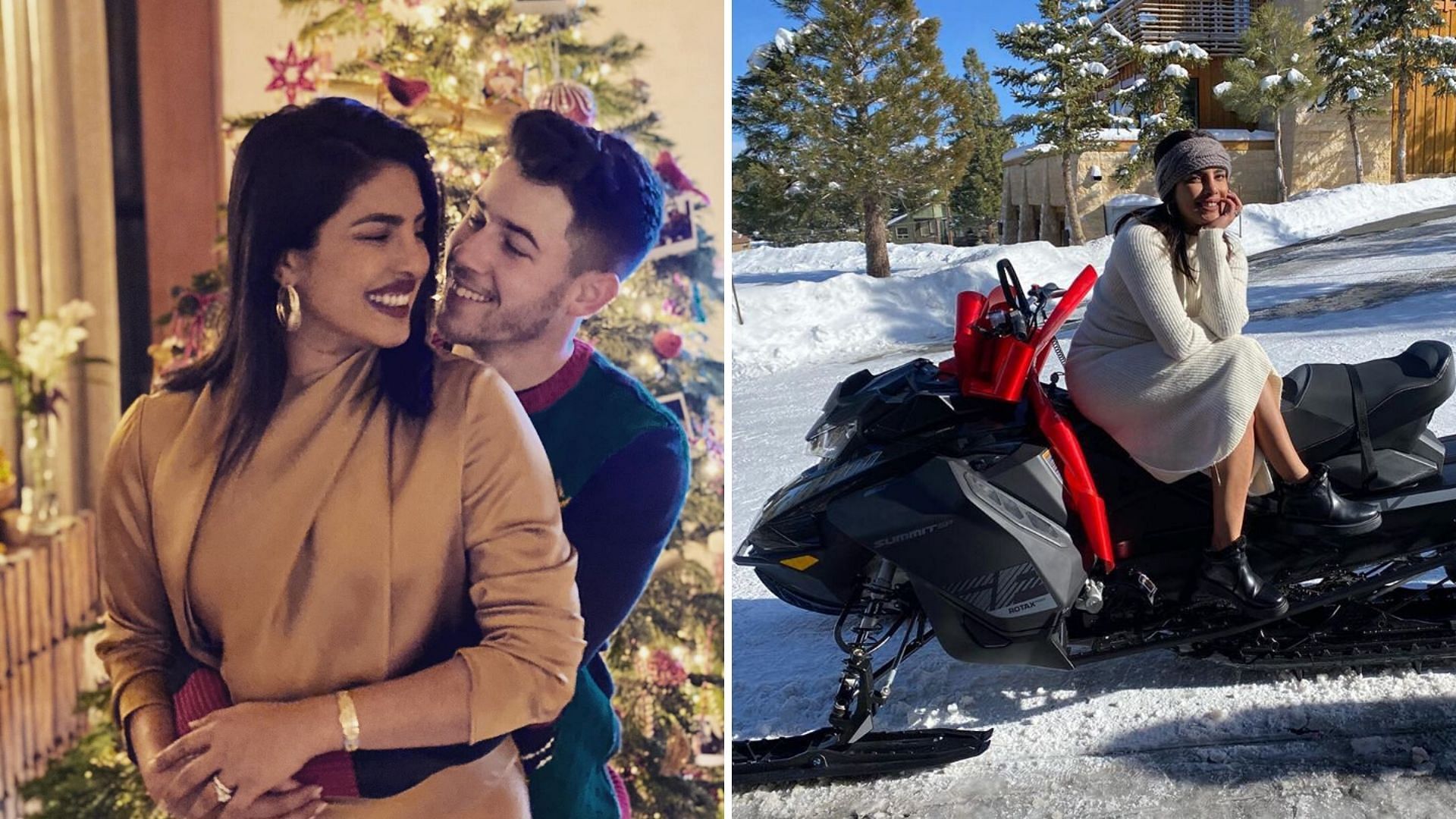 Nick Jonas and Priyanka Chopra celebrate Christmas.&nbsp;