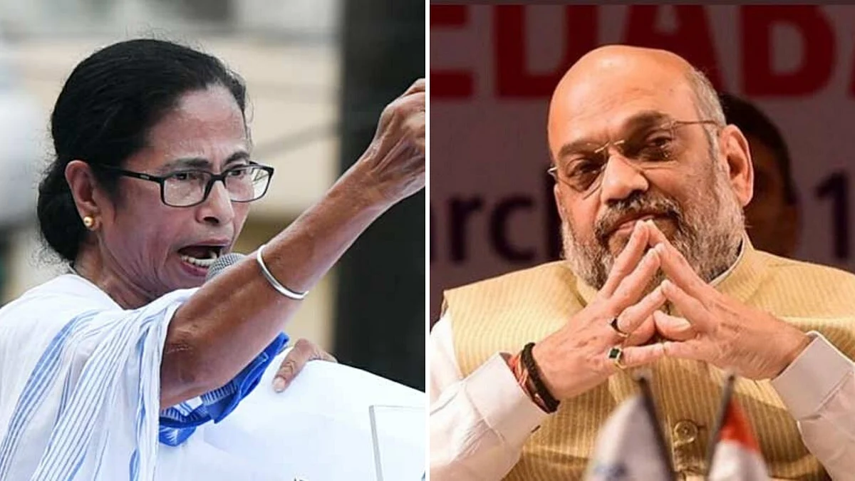 West Bengal Chief Minister Mamata Banerjee and Home Minister Amit Shah. 