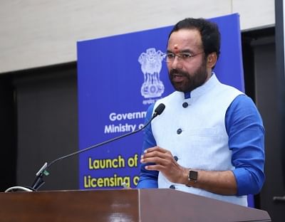 New Delhi: Union MoS Home Affairs G. Kishan Reddy addresses at launch of the Unified Portal for Licensing of Eating Houses/ Lodging Houses in NCT of Delhi, on Oct 1, 2019. (Photo: IANS/PIB)