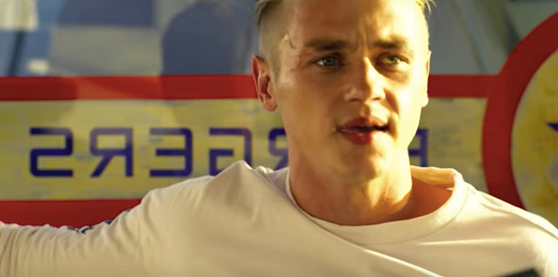 Ben Hardy spends most of his jumping from one building to another as he plays “Four”.