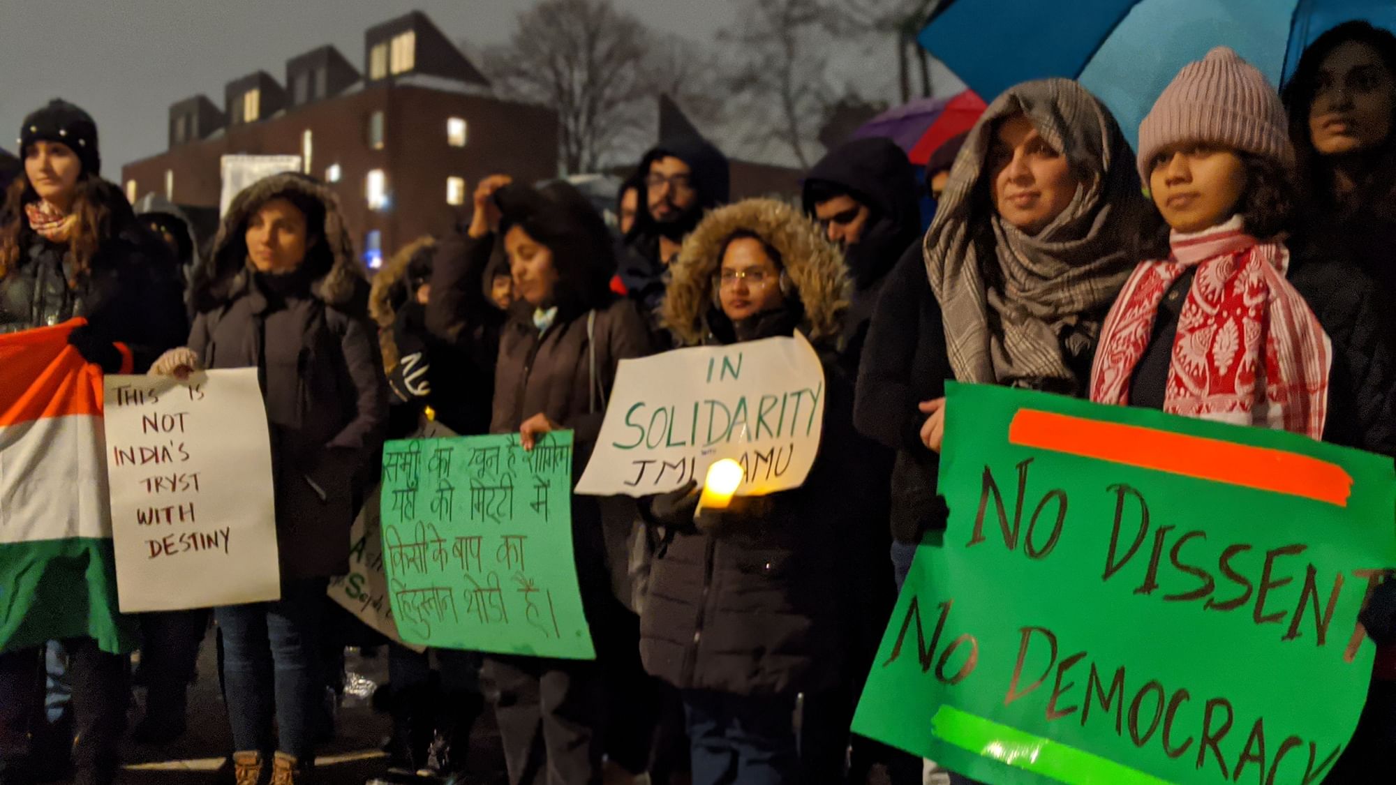 Students protest CAA at Harvard University.