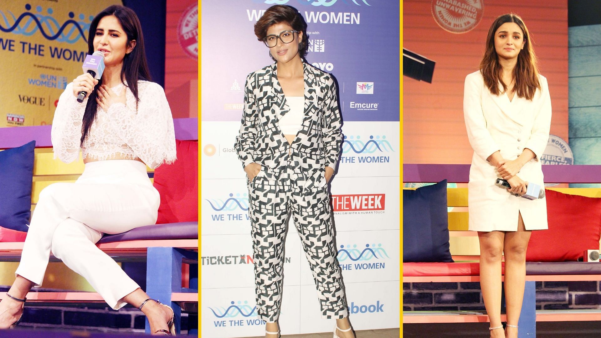 Katrina Kaif, Tahira Kashyap Khurrana and Alia Bhatt at We The Women event.&nbsp;