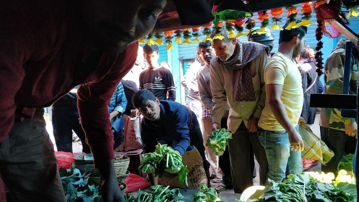 People buying vegetables in Dibrugarh.