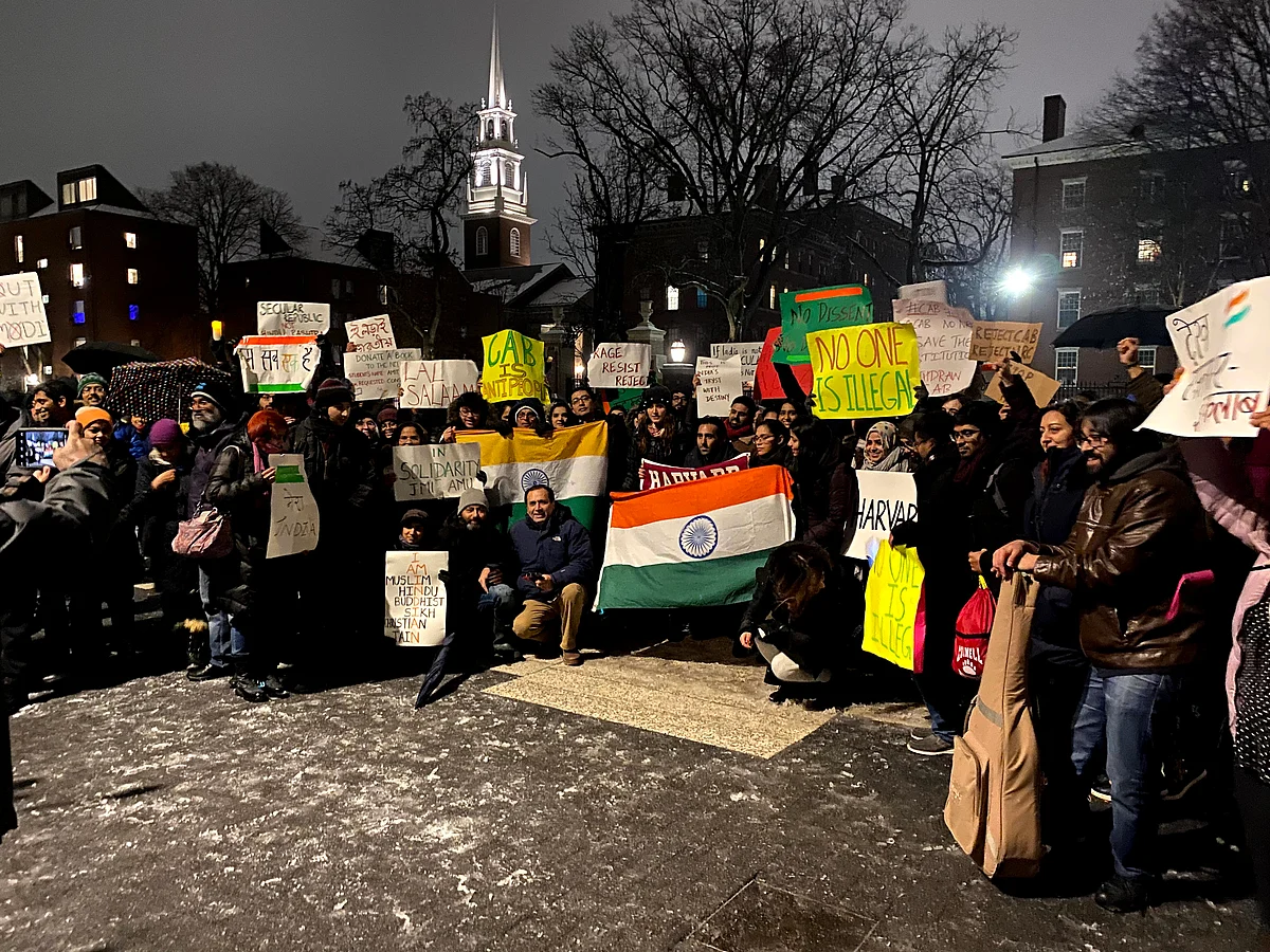 Students also read out sections from the Indian Constitution at the protest. 