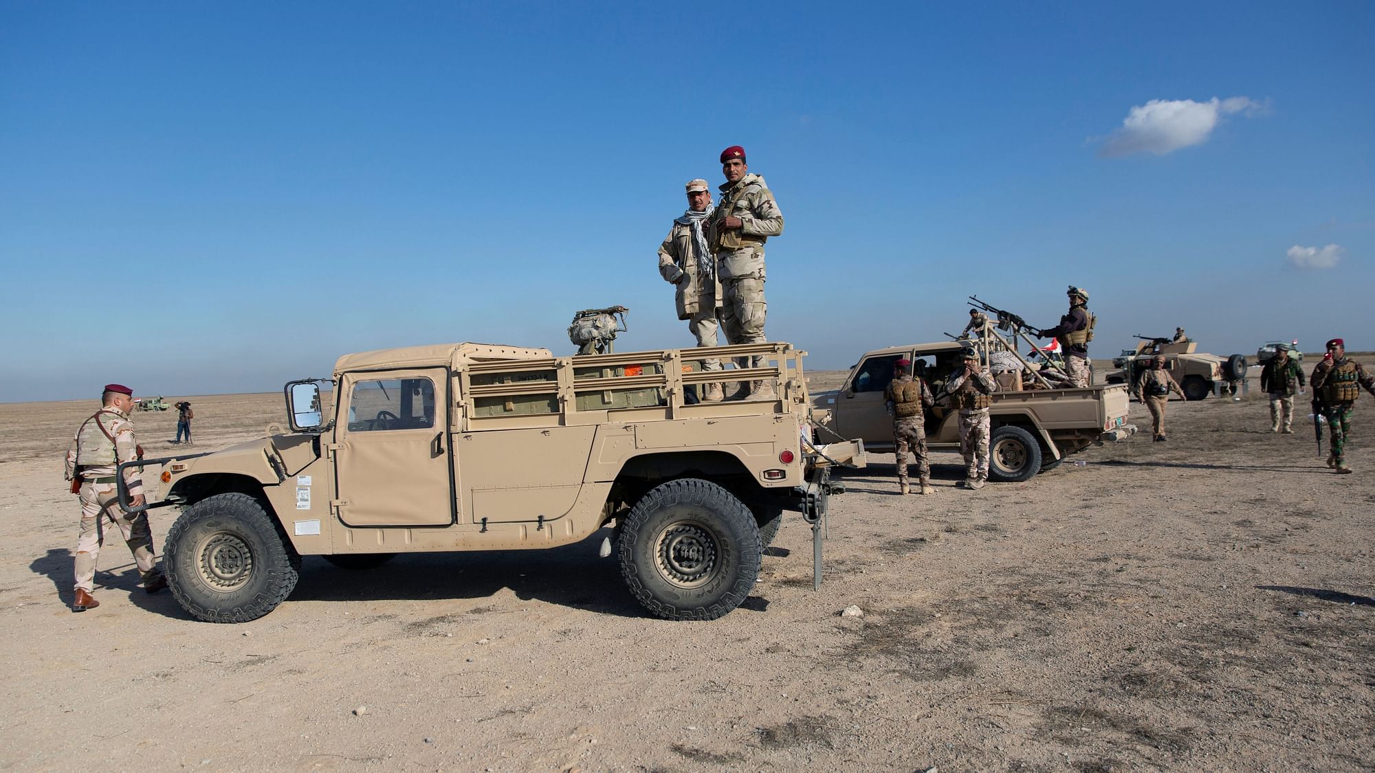 Iraqi army units are deployed during military operations of the Iraqi Army’s Seventh Brigade in Anbar, Iraq, on 29 December.&nbsp;