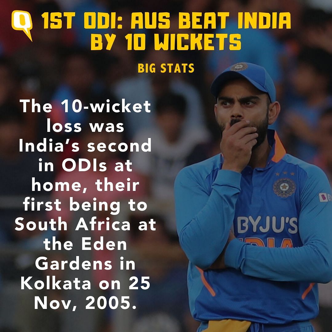 A look at all the big records broken in Australia’s 10-wicket victory over India in the ODI series opener in Mumbai.