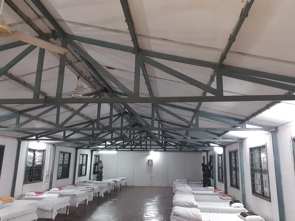 300 bed quarantine facility set up in Manesar by the Indian Army.